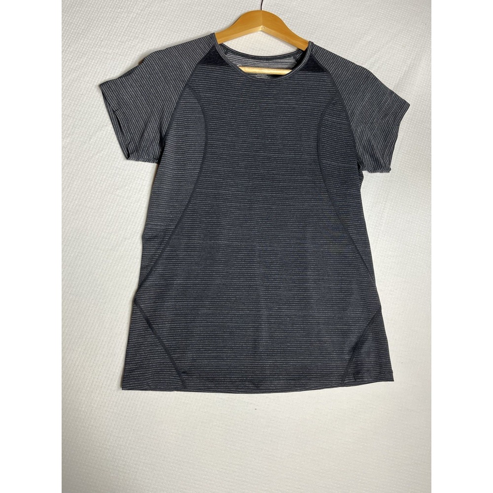 Zyia Active Charcoal Competition SS Top, Women's XL Striped Athletic